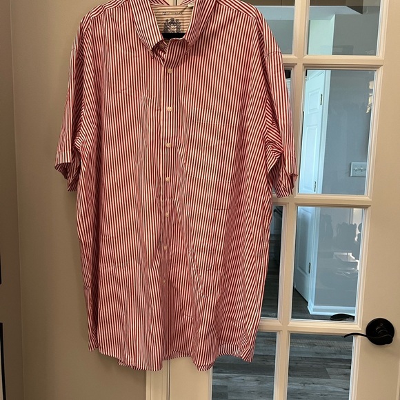 Cutter & Buck Red Striped men’s short sleeved Casual button up Shirt 2XL EUC - Picture 3 of 9
